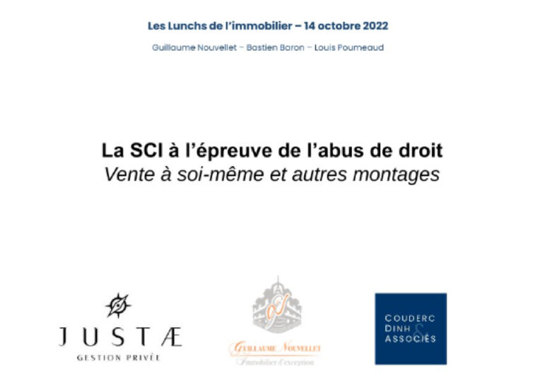 La SCI à l’épreuve de l’abus de droit : vente à soi-même et autres montages
